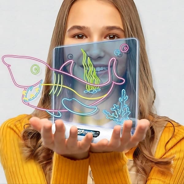 WOOPIE Magnetisk 3D-ritbräda med LED-bakgrundsbelysning
