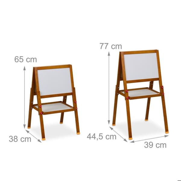 Reladays svart och vitt blädderblock för ditt barn, magnetiskt, justerbart i höjd, 65-77 x 39 x 44,5 cm, brun