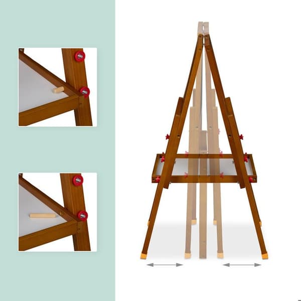 Reladays svart och vitt blädderblock för ditt barn, magnetiskt, justerbart i höjd, 65-77 x 39 x 44,5 cm, brun