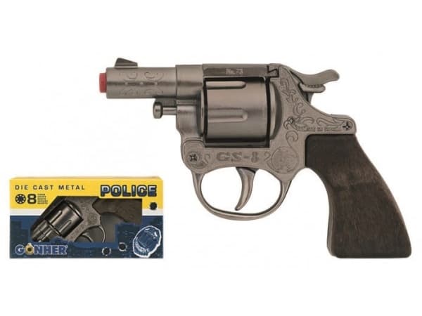 Gonher Liten politirevolver i metall 8 kuler