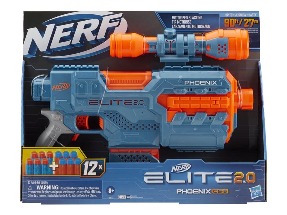 Nerf Elite 2 0 Phoenix Cs 6 Legetojs Spraengningstekniker 8 Ar Dreng Pige Bla Gra Orange 27 M 1 5 V Cdon