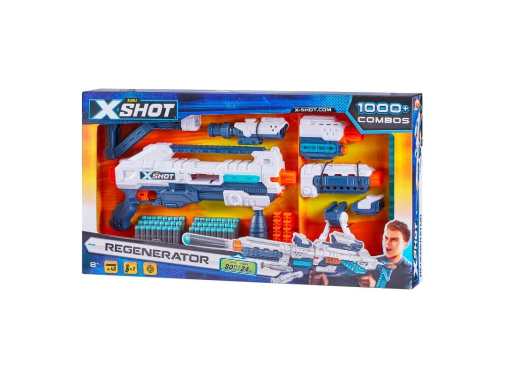 X-shot Regenerator with 48 Darts and 2 inter-changeable attachments