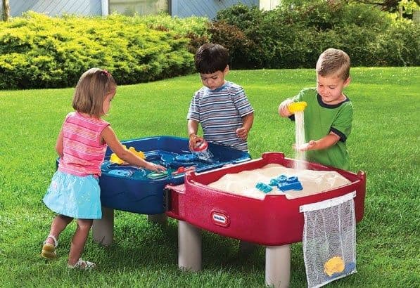 Little Tikes Easy Store Sand & Water Table, Hiekkalaatikko & vesipöytä, 2 vuosi/vuosia, Muovi, Sininen, Harmaa, Punainen