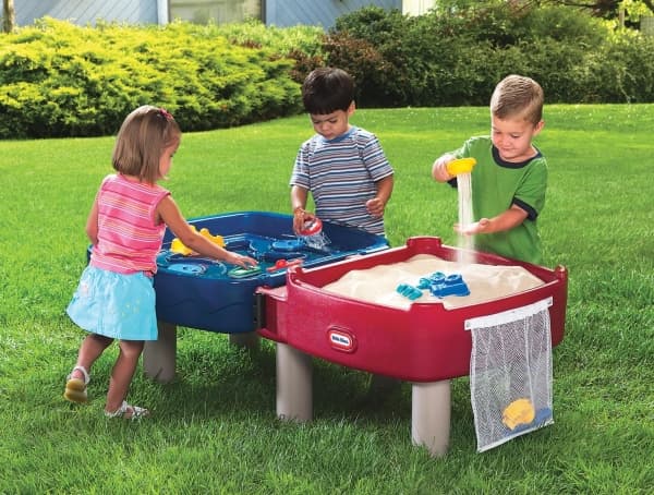 Little Tikes Easy Store Sand & Water Table, Hiekkalaatikko & vesipöytä, 2 vuosi/vuosia, Muovi, Sininen, Harmaa, Punainen