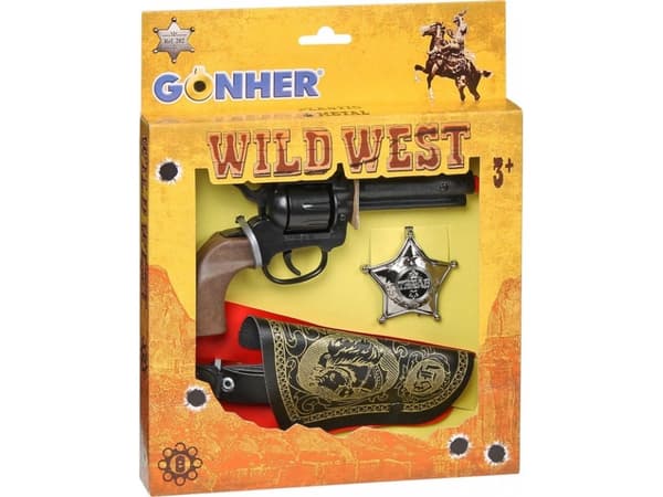 Gonher cowboy revolveri kotelon ja virkamerkin kanssa - 239852