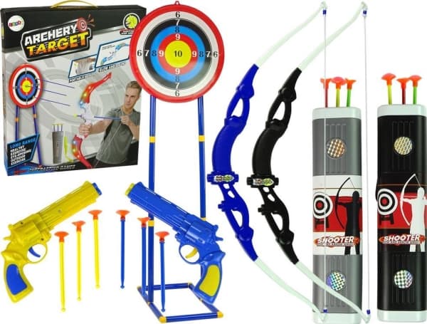 LeanToys Shooting Bow Shield på stativ 134 cm Quiver Guns