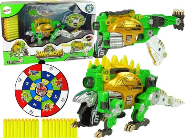 Importer leantoys Dinobots 2in1 Dinosaur Dart Pistol Green Stegosaurus Shield