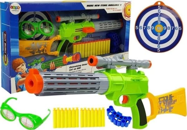 Lean Sport Foam Cartridge Rifle med grønt skjold
