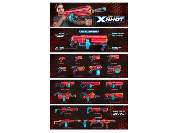 X-Shot Excel Fortress 40-Dart Capacity Barrel Foam Dart Blaster (48 Darts)