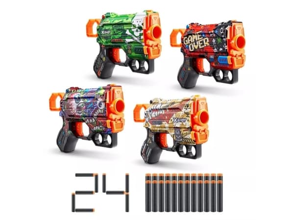 Vaahtomuovinen tikanheitin Pack ZURU X-SHOT SKINS MENACE laukaisualusta 24 tikkaa (36543)