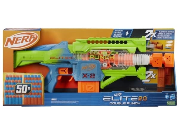 NERF ELITE 2.0 motorizuotas šautuvas DOUBLE PUNCH