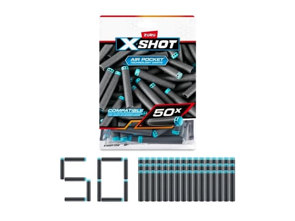 X-Shot Excel 50PK Refill Darts Foilbag