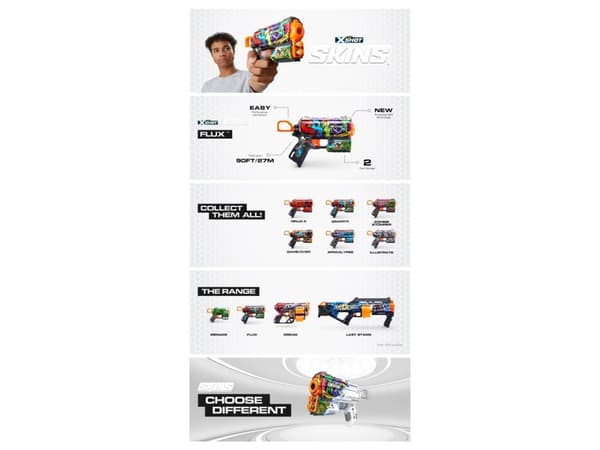 XShot SKINS FLUX-kanon (8 pilar) remsa