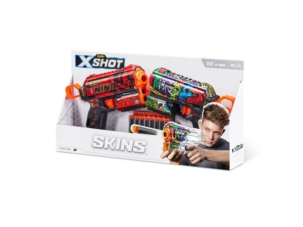 S001-X-SHOT-SKINS-FLUX 2 PK16 Darts Open Box,Bul