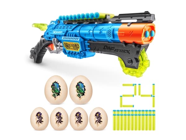 X-Shot Dino Attack Claw Hunter Foam Dart Blaster (24 Darts, 6 Eggs)