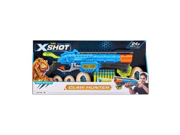 X-Shot Dino Attack Claw Hunter Foam Dart Blaster (24 Darts, 6 Eggs)