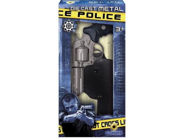 Gonher Metal politirevolver med hylster - 239880
