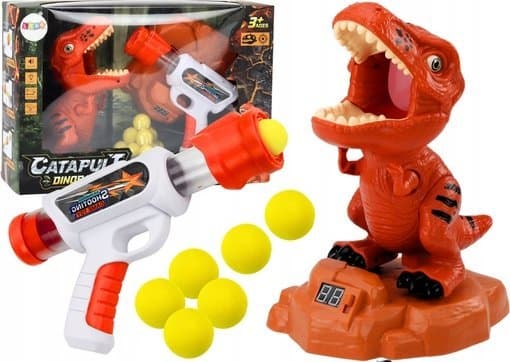 LeanToys Dinosaur Shooting Game Arcade Balls Gun