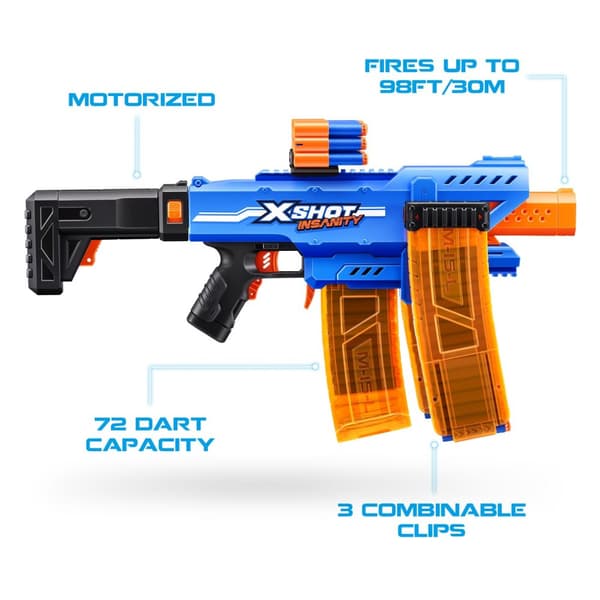X-Shot Insanity Motorized Clip Mania Blaster