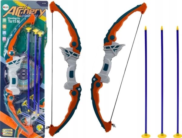 LeanToys Skytebue Grønn-oransje piler med sugekopper 3 stk