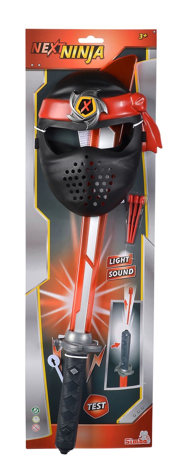 Next Ninja Maske og sværd med lyd og lys