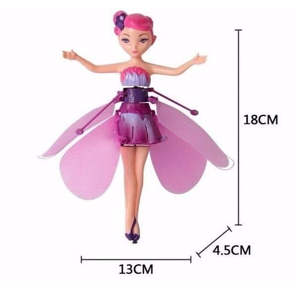 Handledda flygande fe inbyggda sensorer * storlek: 18 x 13 x 4,5 cm * Batteri: inbyggt 70mA uppladdningsbart batteri *