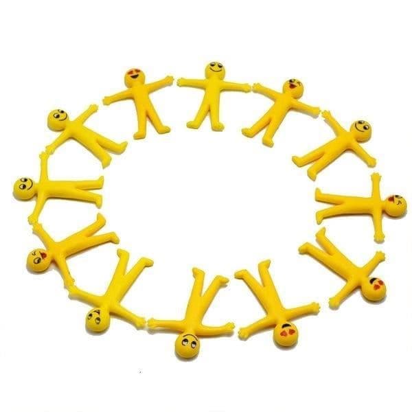 Set med 10 anti-stress stretchbara uttryckssymboler - Blandat - 4,5 x 4,8 cm