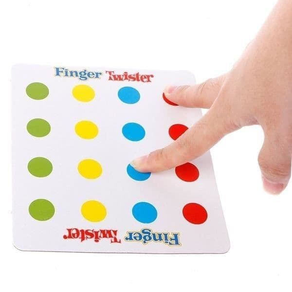 Finger twister-spel - Twister för fingrar - Mått 13x14,5 cm - Kartong - Bord av fot- och handklistermärken