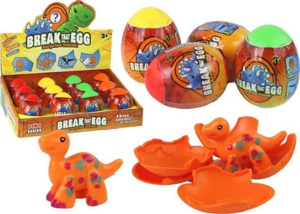Pochette surprise Leantoys - 16518 - Magiskt dinosaurägg att knäcka i skal, 4 färger, 6 cm