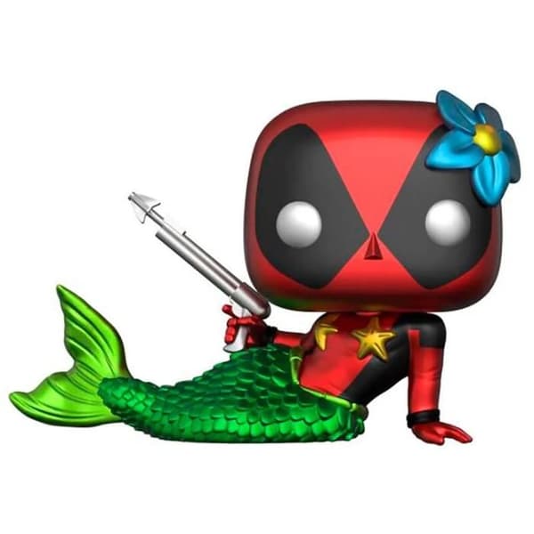 Figuriner Pop & Tee - Funko - Marvel Deadpool - Sjöjungfru - Storlek L - Flerfärgad