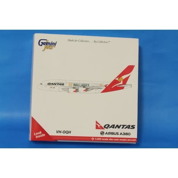 Gemini Jets - Replika flygplan Qantas Airbus A380 VH-OQH Go Wallabies - 1:400