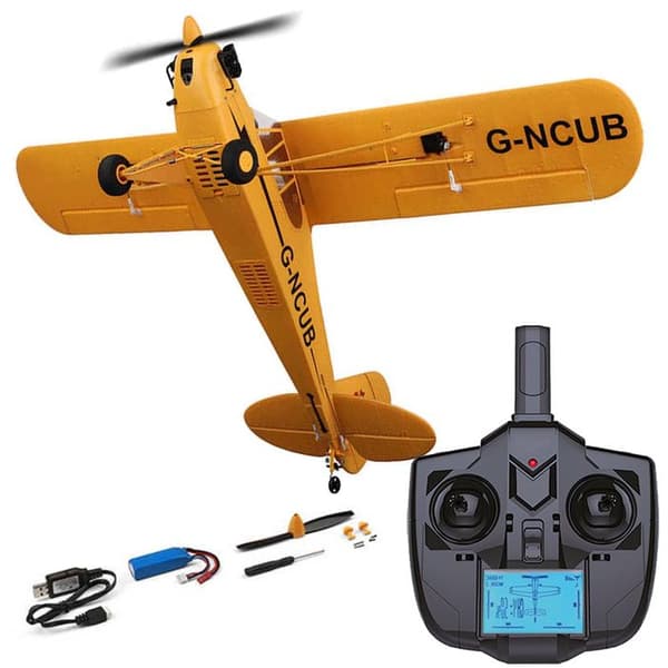 Aviation to Build - Piper J3 Cub G-NCUB SKYLARK 3D 6G 5-kanals 2,4Ghz RTF-fjärrkontroll Stuntflygplan