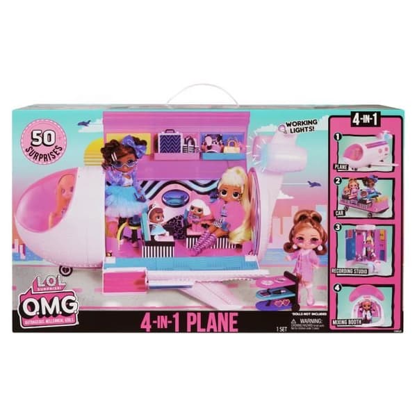 LOL. OMG Surprise - Red and White Plane - Set med spel, tillbehör och dockor för barn