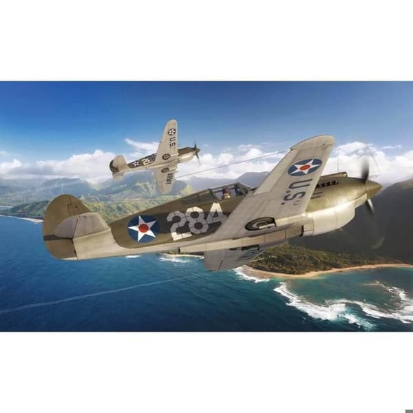 Curtiss P-40B Warhawk flygplansmodell - AIRFIX - 47 delar - skala 1:72