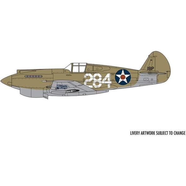 Curtiss P-40B Warhawk flygplansmodell - AIRFIX - 47 delar - skala 1:72