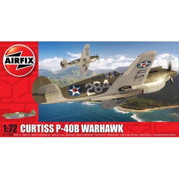 Curtiss P-40B Warhawk flygplansmodell - AIRFIX - 47 delar - skala 1:72