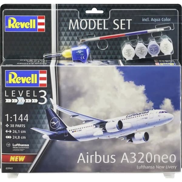 Revell Airbus A320 neo Lufthansa 63942 flygplansmodell - Vit - Interiör - Blandat - 1 st(s)