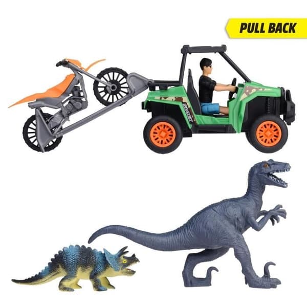 Dinosaur Hunter Box - Dickie - Indeholder 1 leddelt figur og 2 dinosaurer