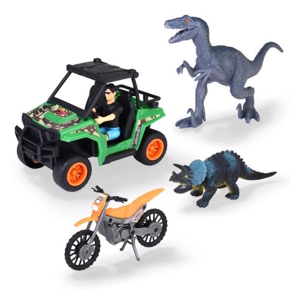 Dinosaur Hunter Box - Dickie - Indeholder 1 leddelt figur og 2 dinosaurer