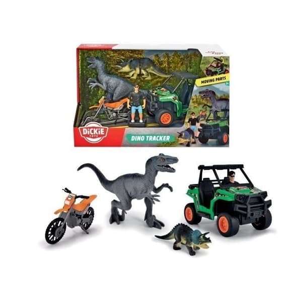 Dinosaur Hunter Box - Dickie - Indeholder 1 leddelt figur og 2 dinosaurer