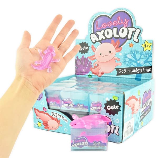 Squeeze Soft Stretchy Axolotl 7cm Rosa