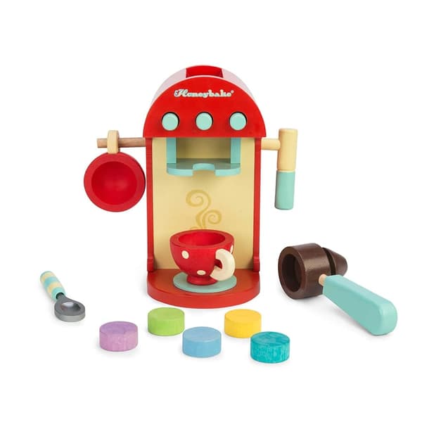 Kapsel kaffemaskin barnleksak av trä från Le Toy Van