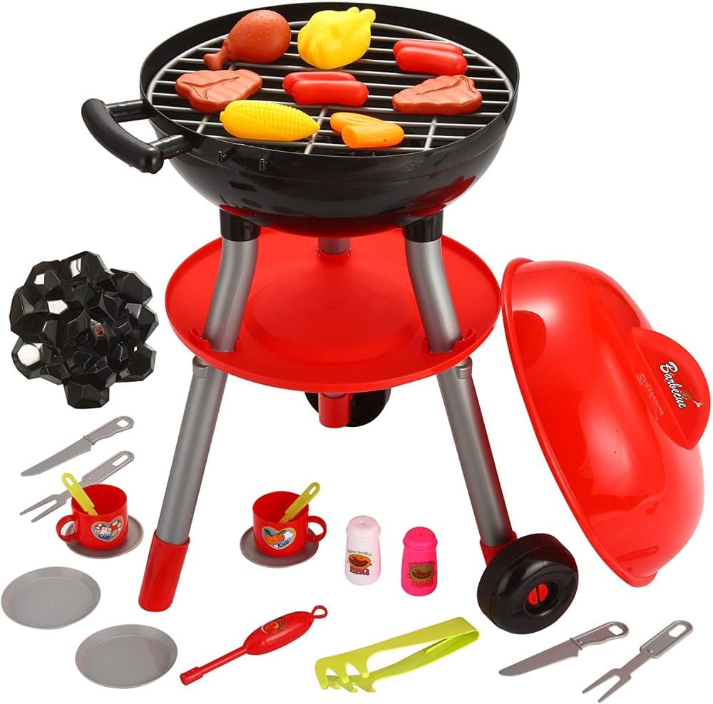 24 st liten kock grill grill matlagning kök leksak interaktiv grill lek mat matlagning lekset för barn kök låtsaslek