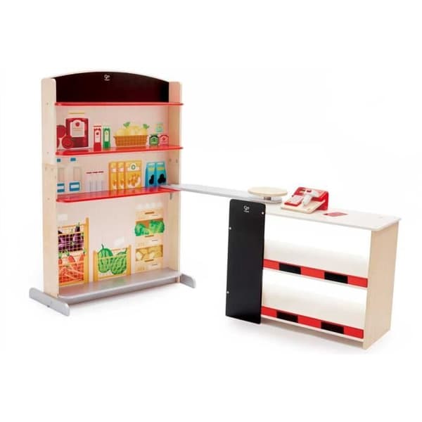 HAPE - Köksserie träimitationsspel - E3159 - Livsmedelsbutik med kassaapparat