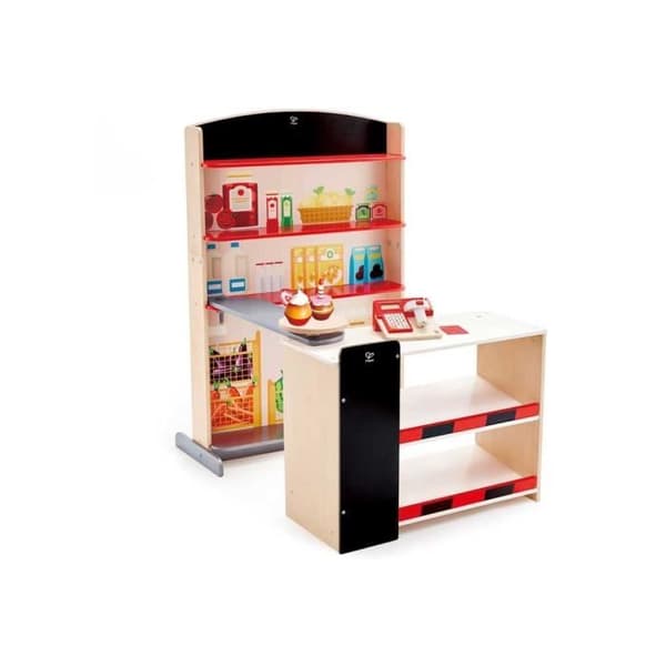 HAPE - Köksserie träimitationsspel - E3159 - Livsmedelsbutik med kassaapparat