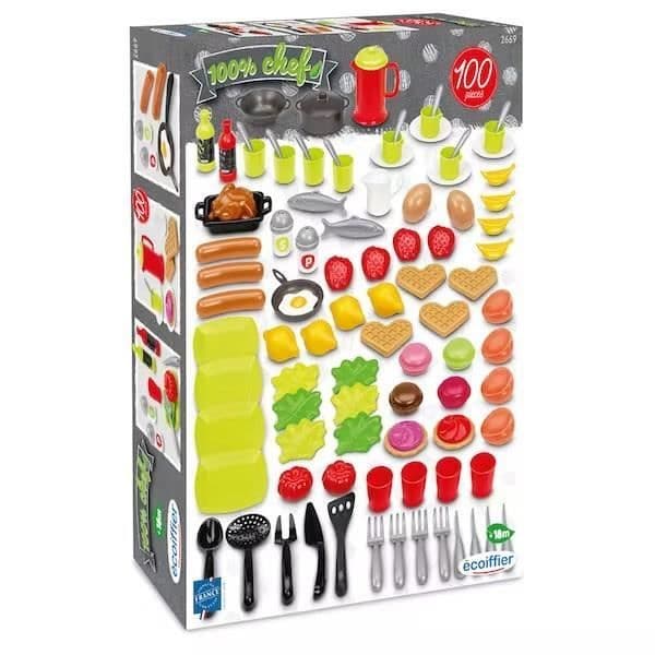 Dinette Box 100 Pieces - Ecoiffier - 100% Chief Collection - 18 månader
