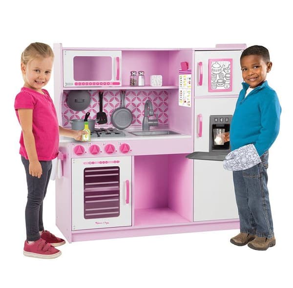Pink Chef's Kitchen - MELISSA &amp; DOUG - Barnleksak - Trä - Barn - Rosa och vit