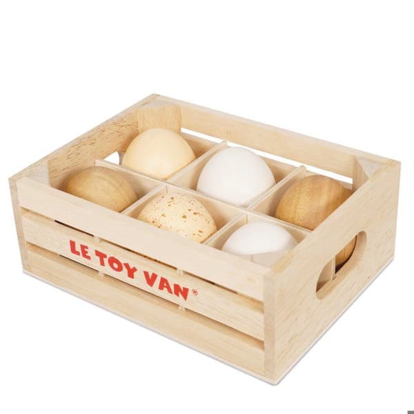 Halvdussin ägglåda - LE TOY VAN - För barnkök - Trä - Blandat - Beige och vit