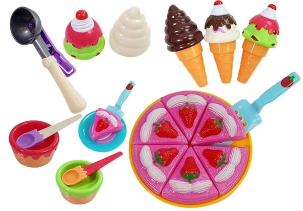 Sæt med slik desserter Ice Cream Cookies tilbehør
