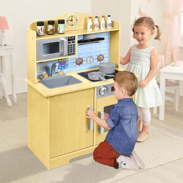 Köksleksak - YUENFONG - Modell B - Kvalitets trä - Inkluderade redskap - Höjd 92 cm